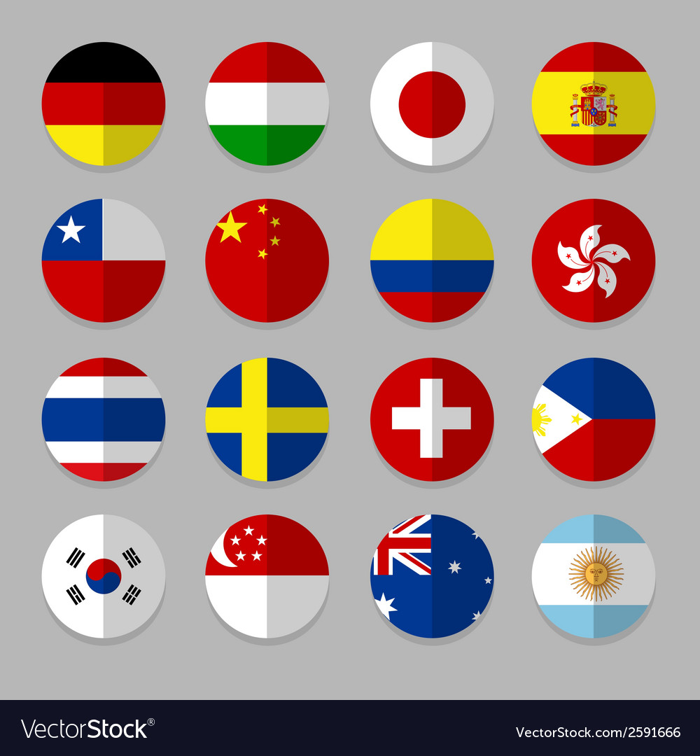 Set of Flags icon Royalty Free Vector Image VectorStock