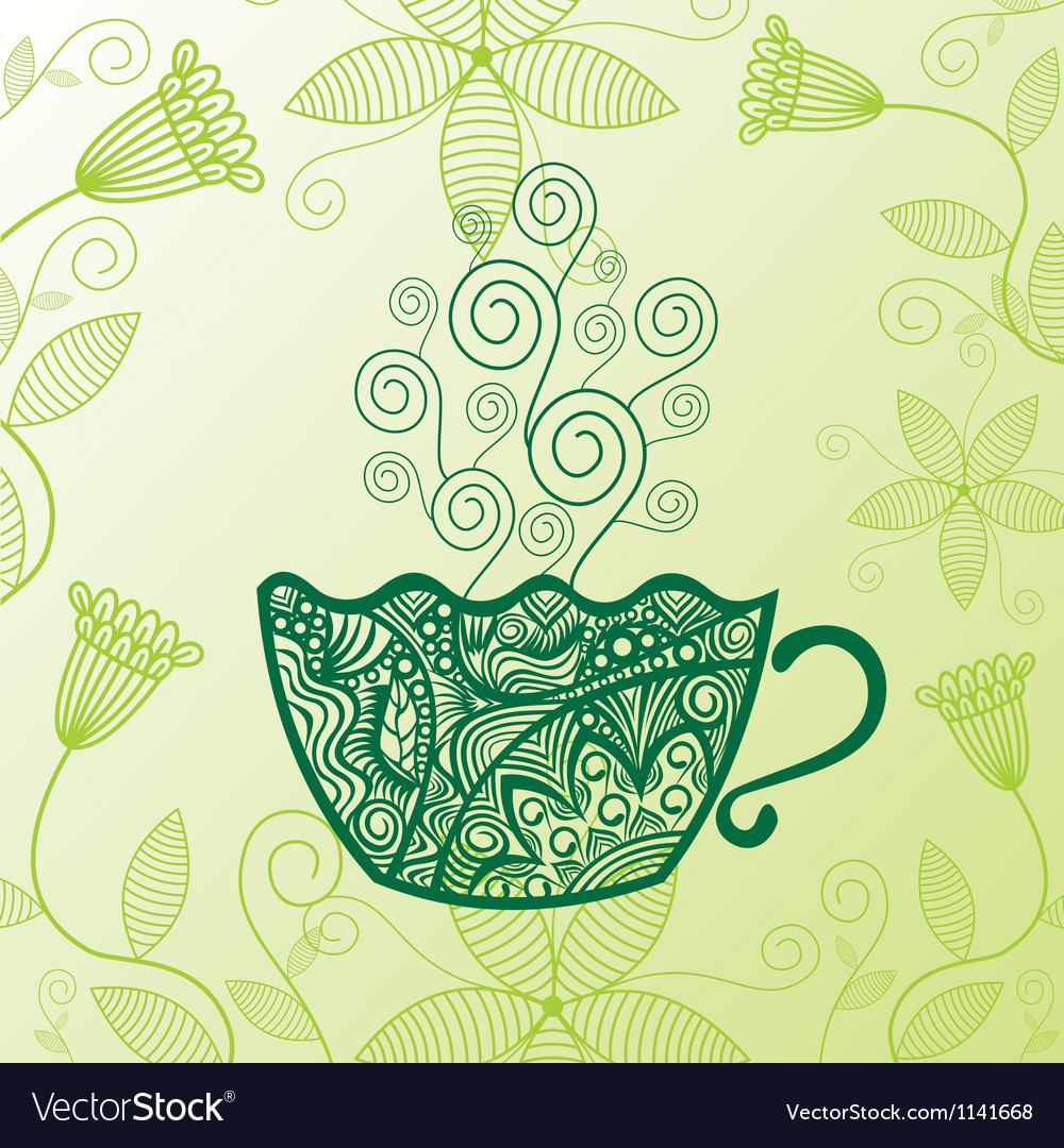 Green tea pattern background Royalty Free Vector Image