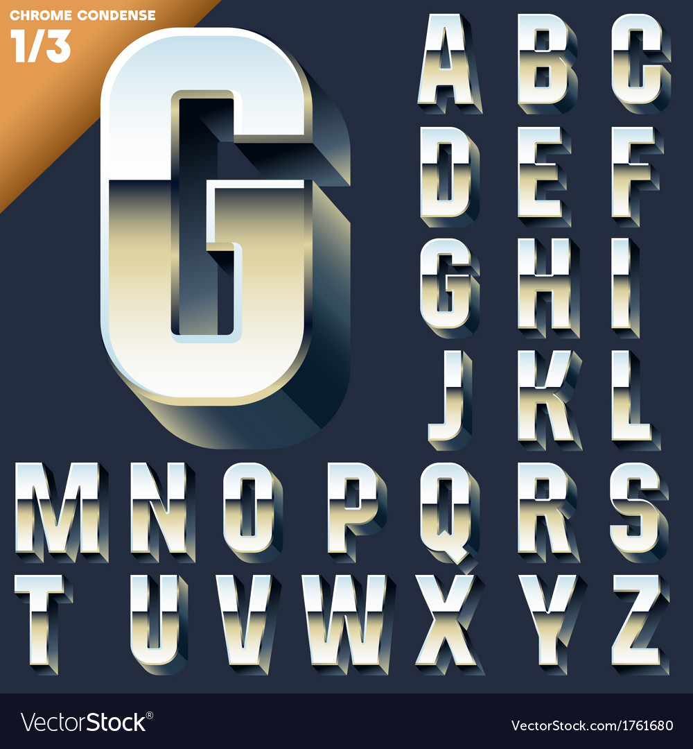 Download Alphabet of simple 3d letters Royalty Free Vector Image