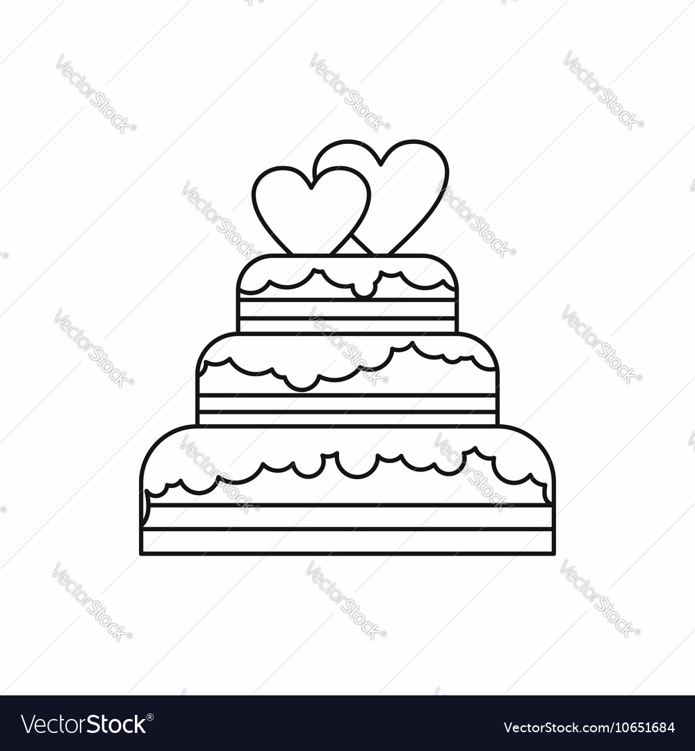  Wedding cake icon  outline style Royalty Free Vector Image