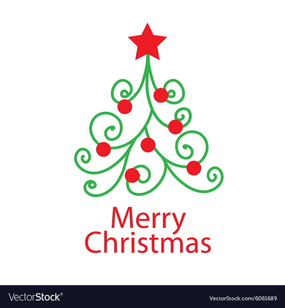 Logo decorative Christmas tree Royalty Free Vector Image