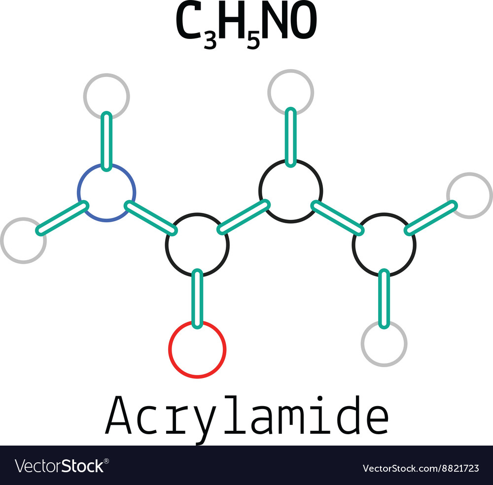 C3H5NO Acrylamide Molecule Vector Image C3H5NO Acrylamide Molecule Vector Image