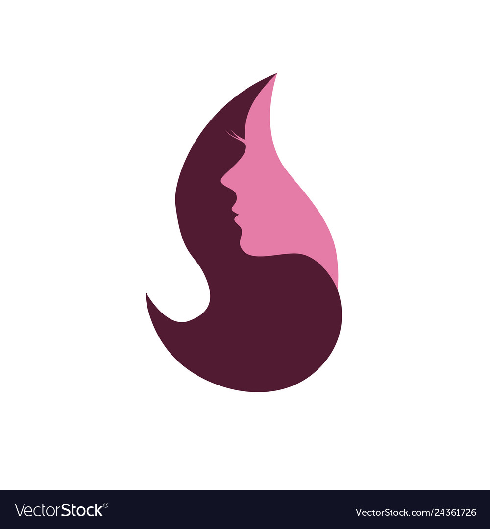 Beautiful womans face profile icon Royalty Free Vector Image