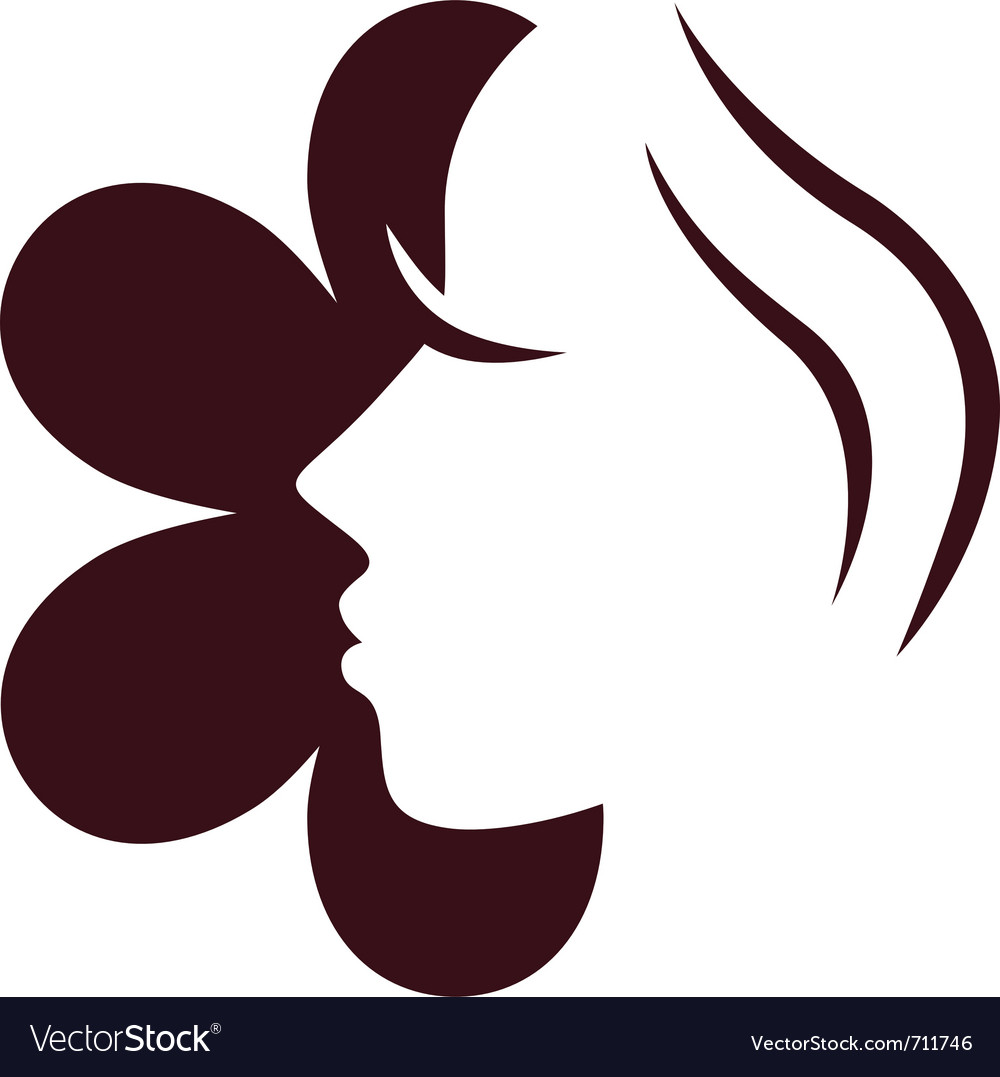 Female flower face Royalty Free Vector Image - VectorStock