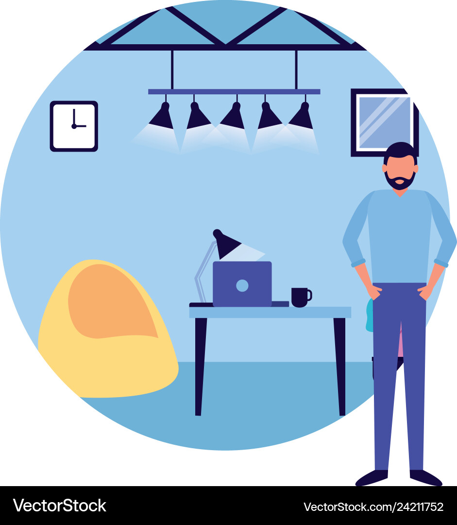 People office workspace Royalty Free Vector Image