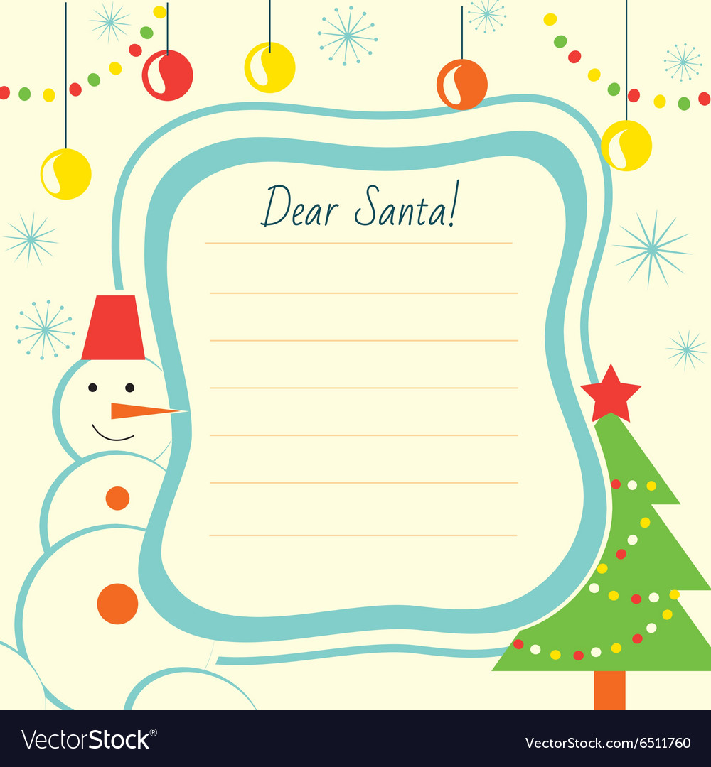 Christmas letter from santa claus template layout Vector Image Christmas letter from santa claus template layout Vector Image