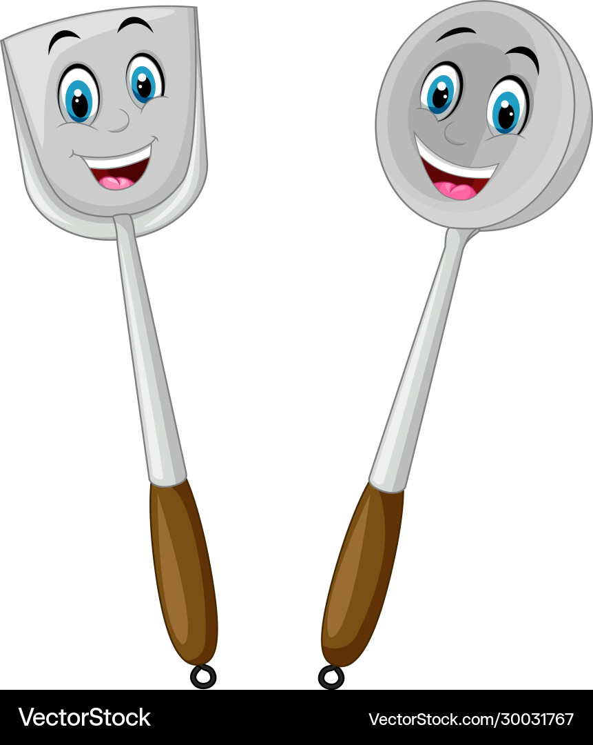 Funny two stainless spatula cartoon Royalty Free Vector