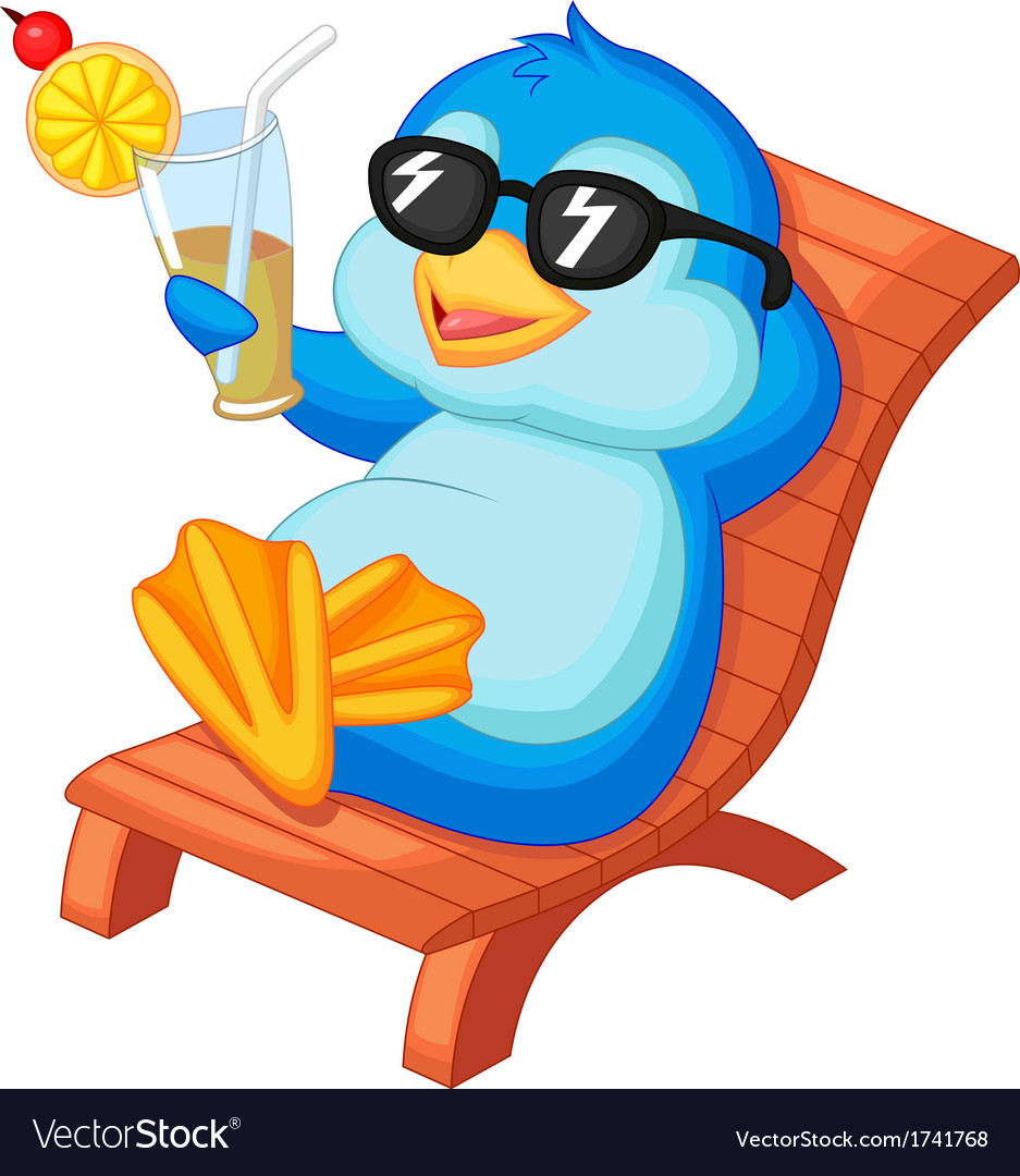 Beach Chair Vector cute penguin cartoon sitting on beach chair vector image Beach Chair Vector cute penguin cartoon sitting on beach chair vector image