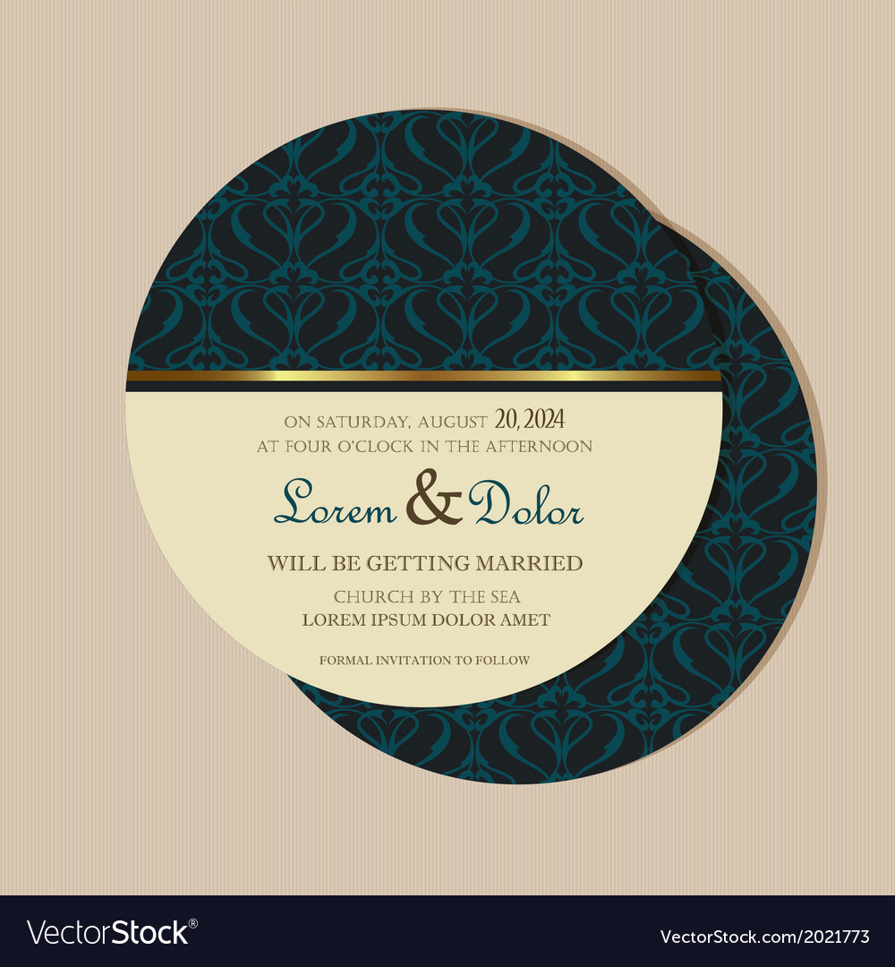 Round vintage invitation Royalty Free Vector Image