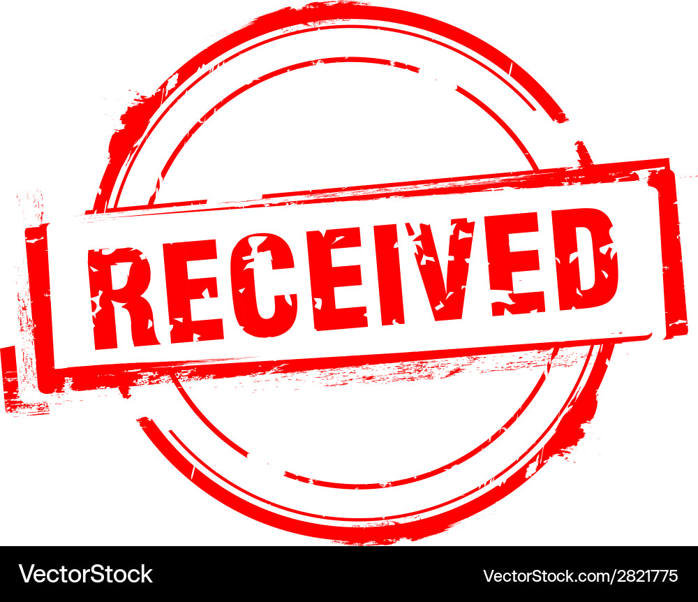 Received rubber stamp on white Royalty Free Vector Image