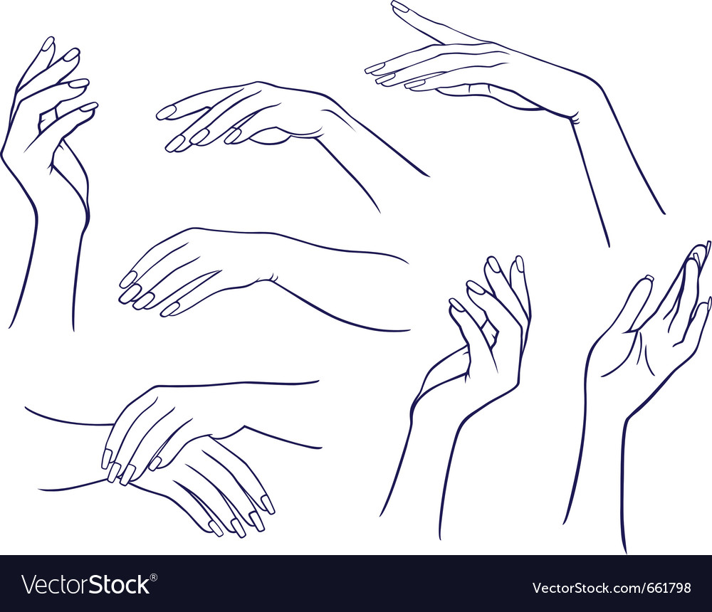 Download Woman hands collection Royalty Free Vector Image