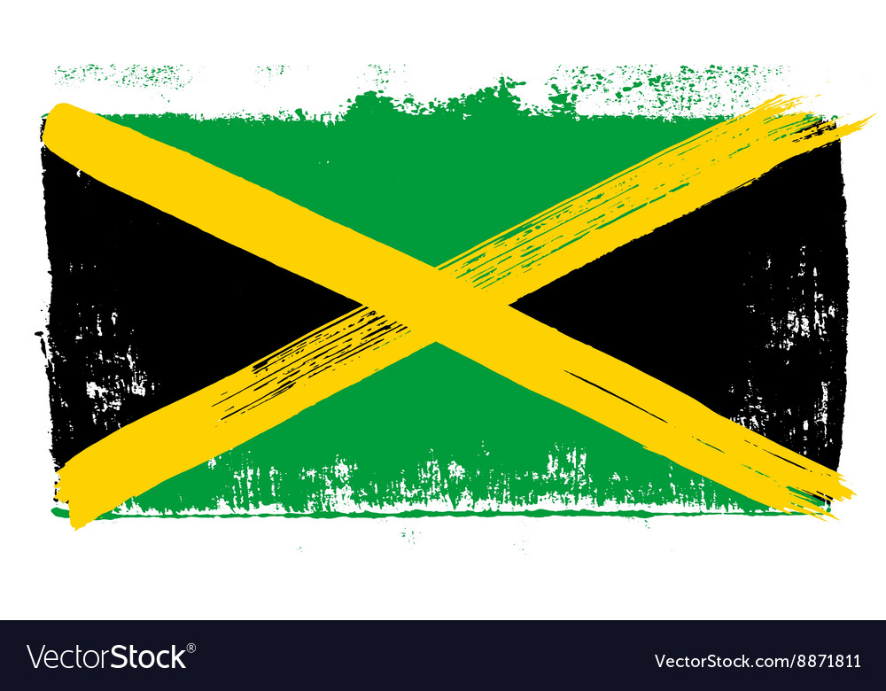 Big drawn flag of Jamaica Royalty Free Vector Image