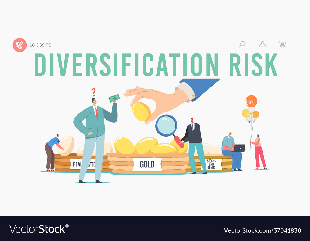 diversification-risk-landing-page-template-vector-image