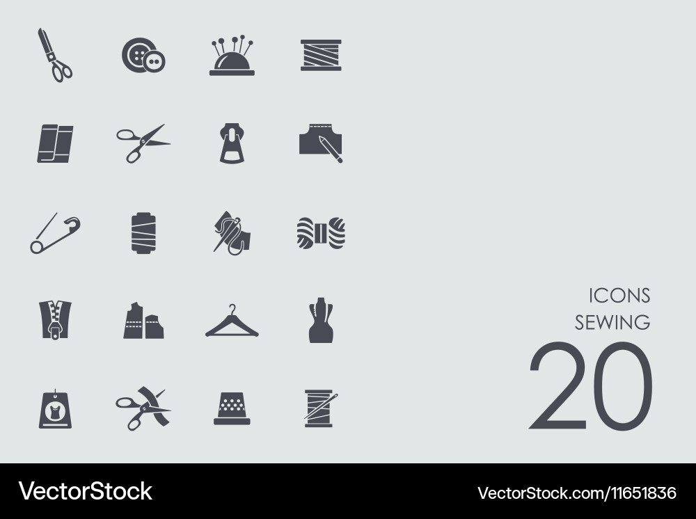 Set of sewing icons Royalty Free Vector Image - VectorStock