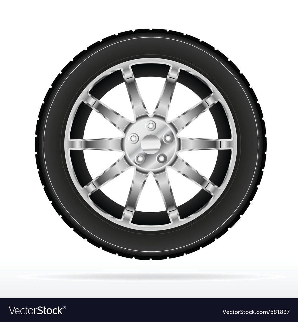 Car wheel and tyre Royalty Free Vector Image VectorStock