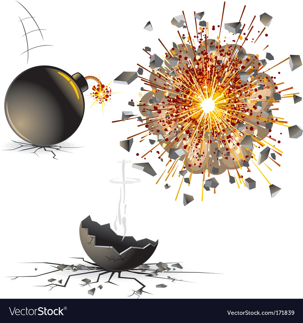 Bomb explosion Royalty Free Vector Image - VectorStock