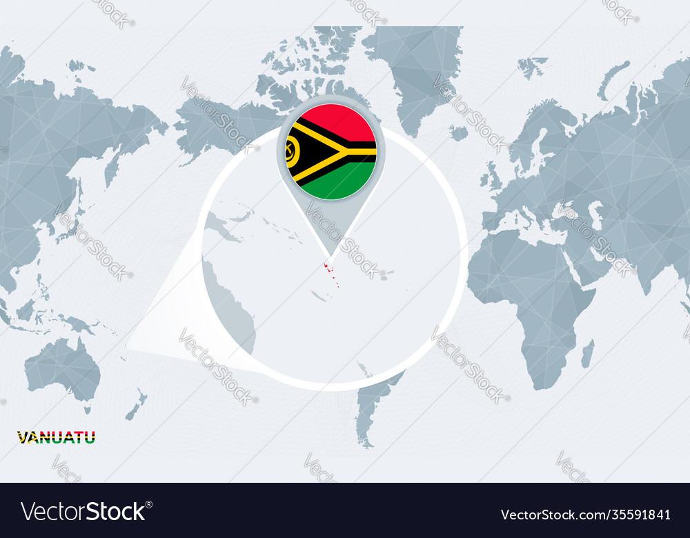 World Map Centered On America With Magnified Vector Image World Map Centered On America With Magnified Vector Image