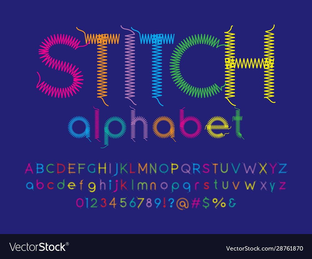 Thread font Royalty Free Vector Image VectorStock