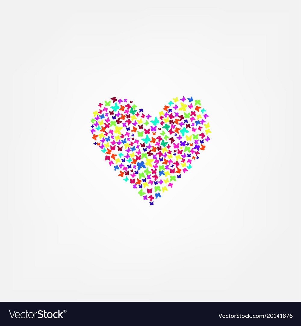 Download Butterfly flying heart Royalty Free Vector Image