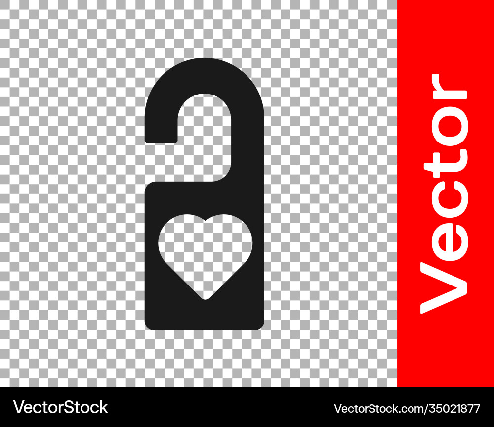 Black please do not disturb with heart icon Vector Image