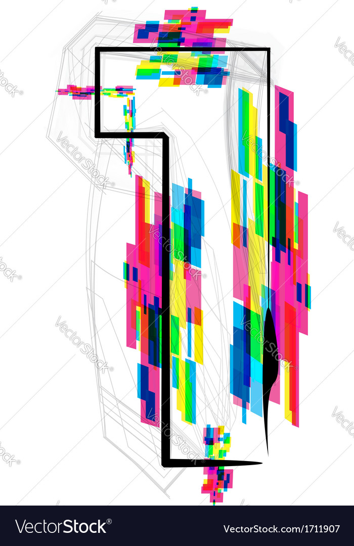 Colorful Number 1 Royalty Free Vector Image - VectorStock