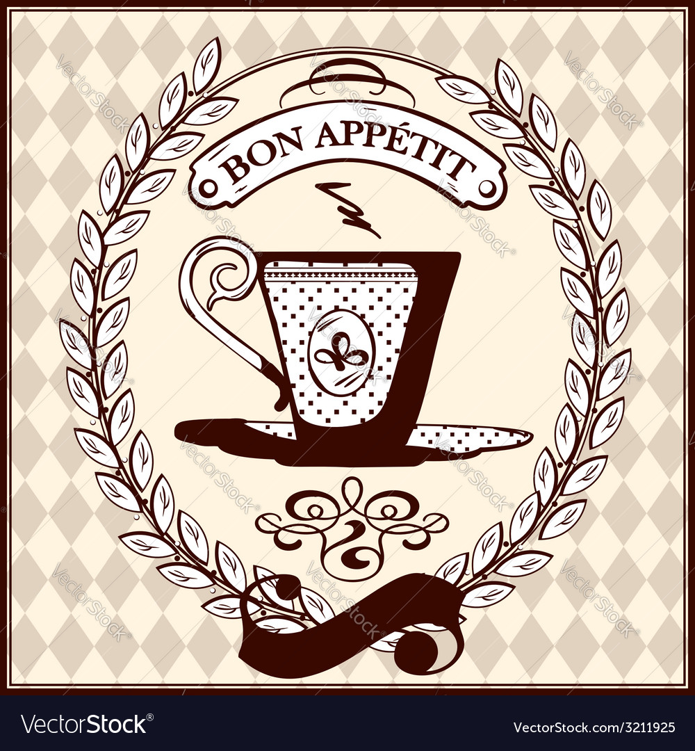 Coffee Cup Vintage Interior Design Decorating Ideas Vintage Coffee Cup Royalty Free Vector Image Vectorstock