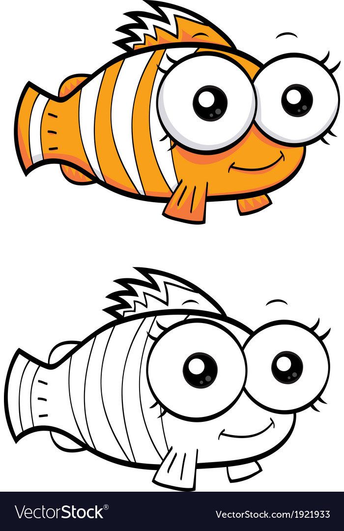 Download Cartoon clown fish Royalty Free Vector Image - VectorStock