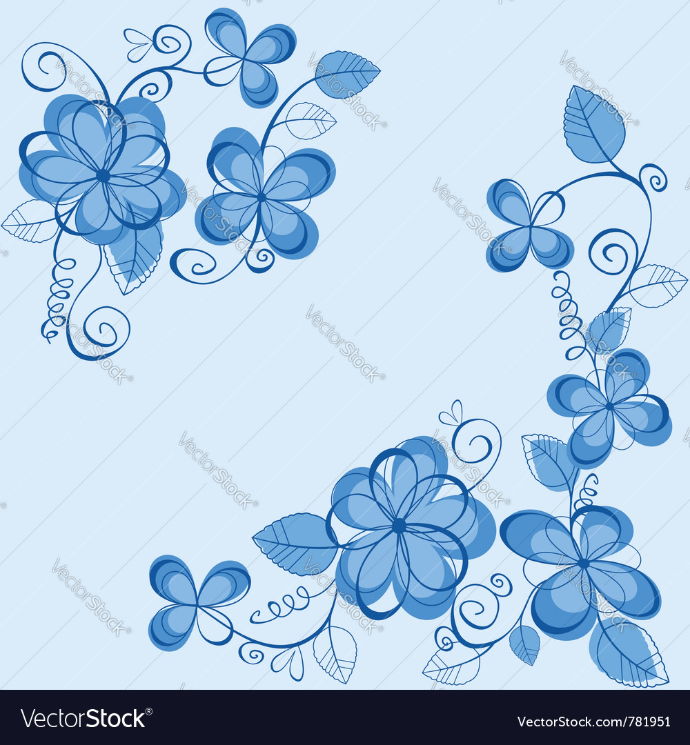 Blue flowers Royalty Free Vector Image - VectorStock