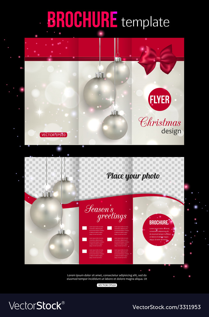Christmas trifold brochure template Abstract flyer
