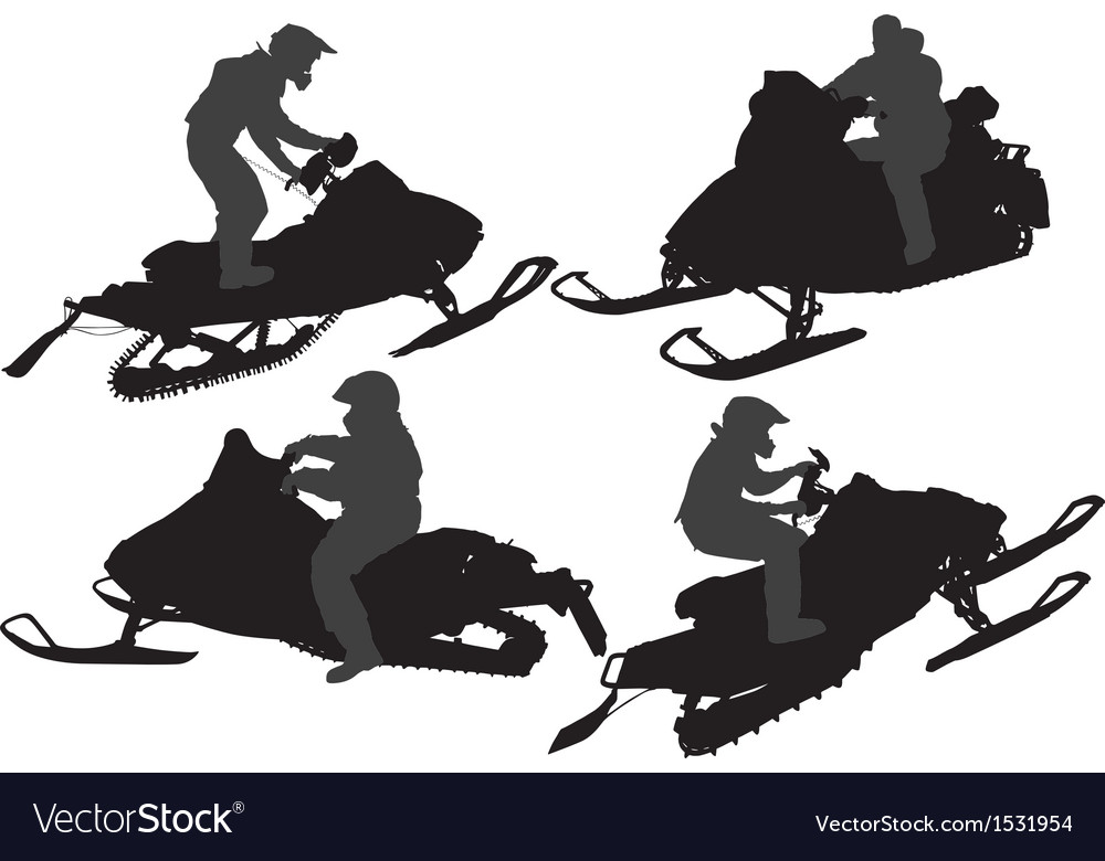Download Snowmobiling Silhouette Royalty Free Vector Image