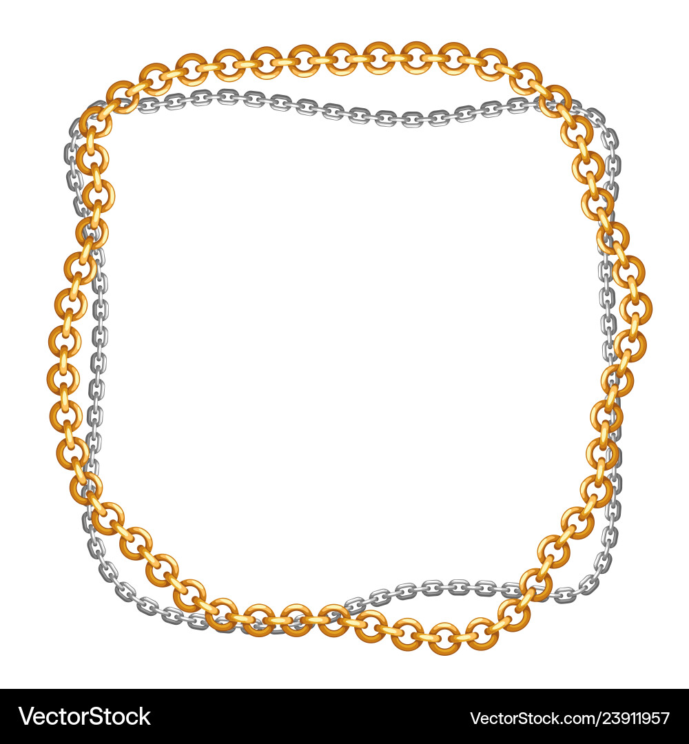 Frame with golden chains Royalty Free Vector Image