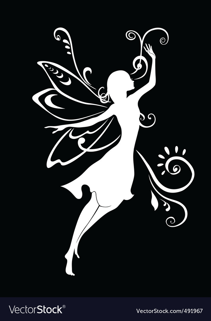 Download Fairy silhouette Royalty Free Vector Image - VectorStock