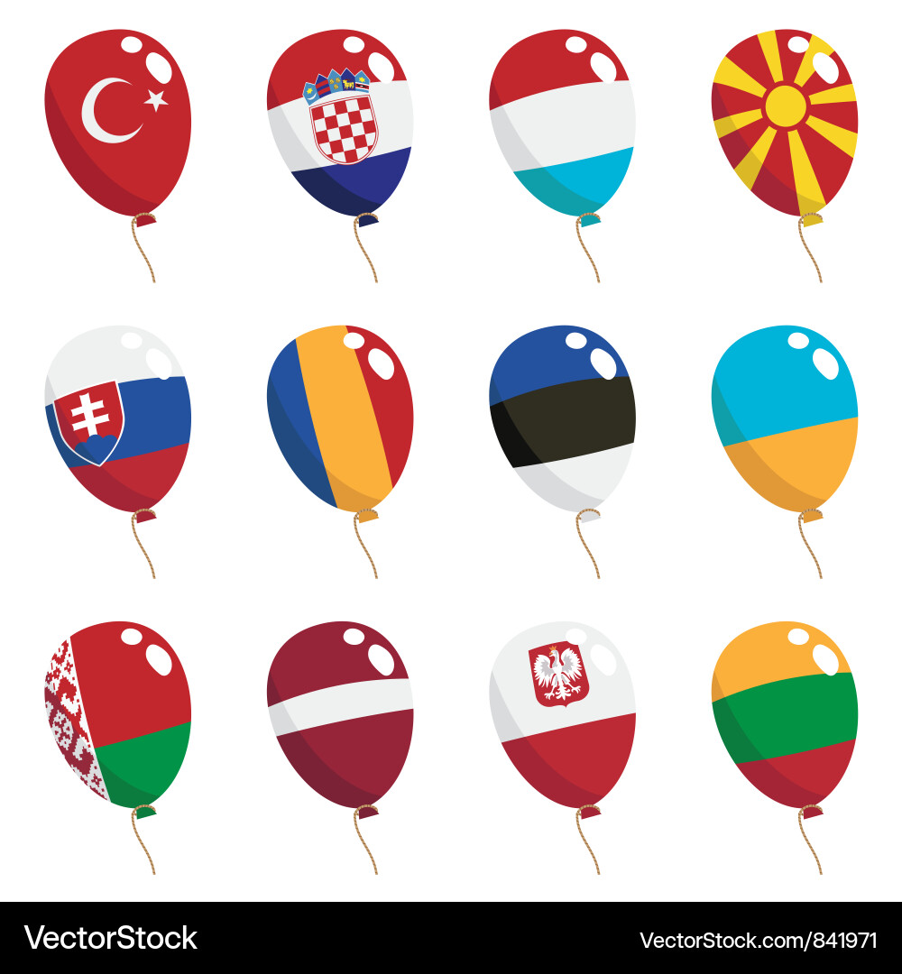 Flag balloons Royalty Free Vector Image VectorStock