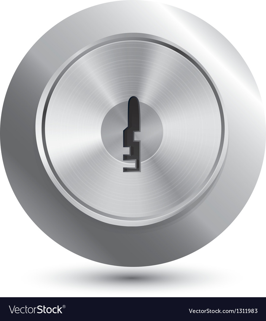 Keyhole in round lock Royalty Free Vector Image