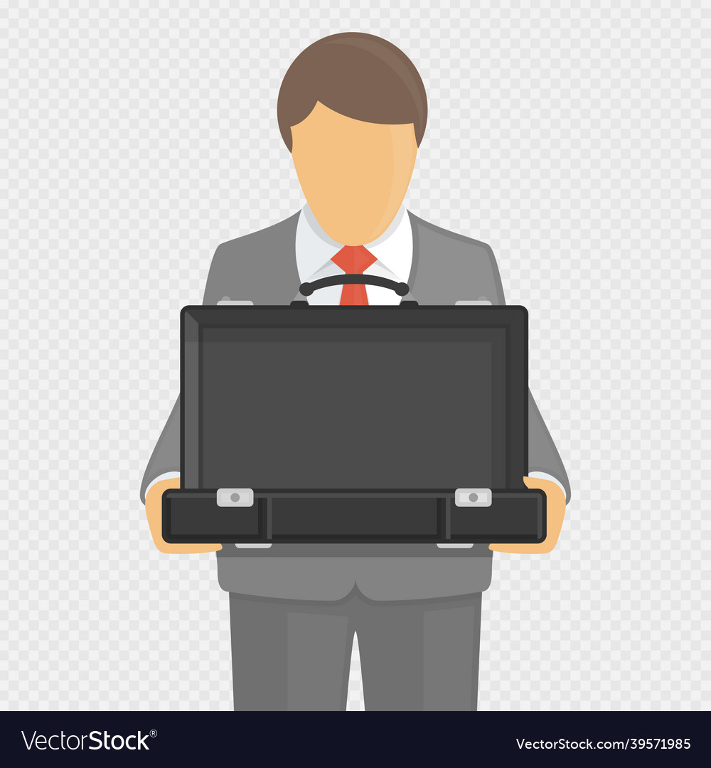 Man with empty open briefcase Royalty Free Vector Image