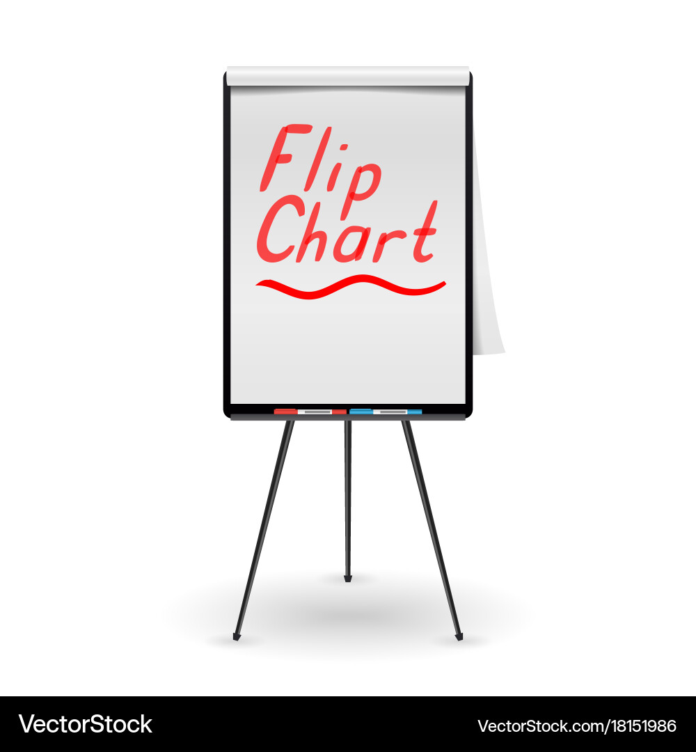 Flip chart office whiteboard for business Vector Image