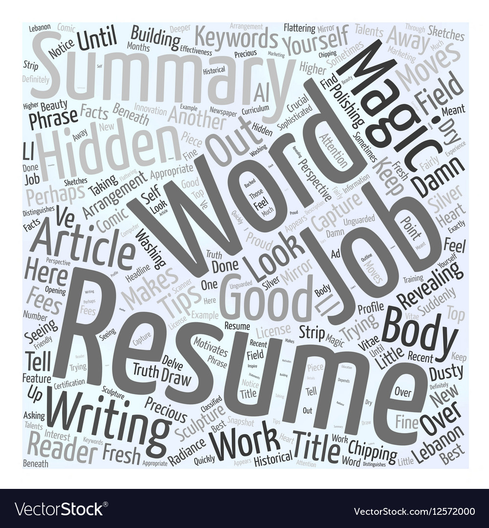 resume Resume Magic magic words in your resume word cloud concept vector image