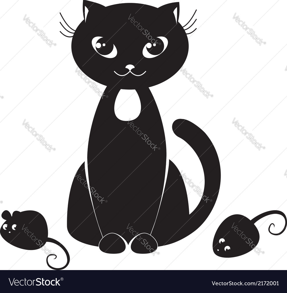 Black cat Royalty Free Vector Image - VectorStock