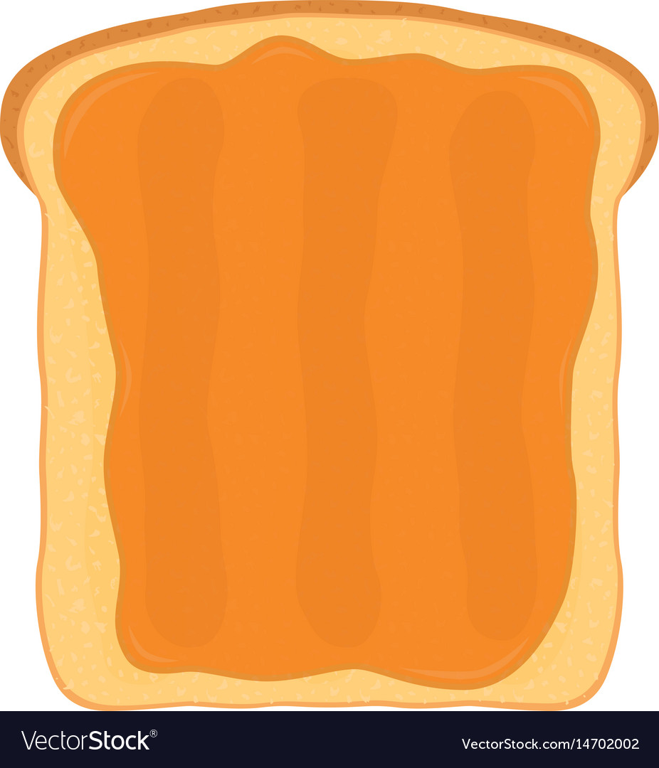 Peanut butter on toast fried bread with butter Vector Image