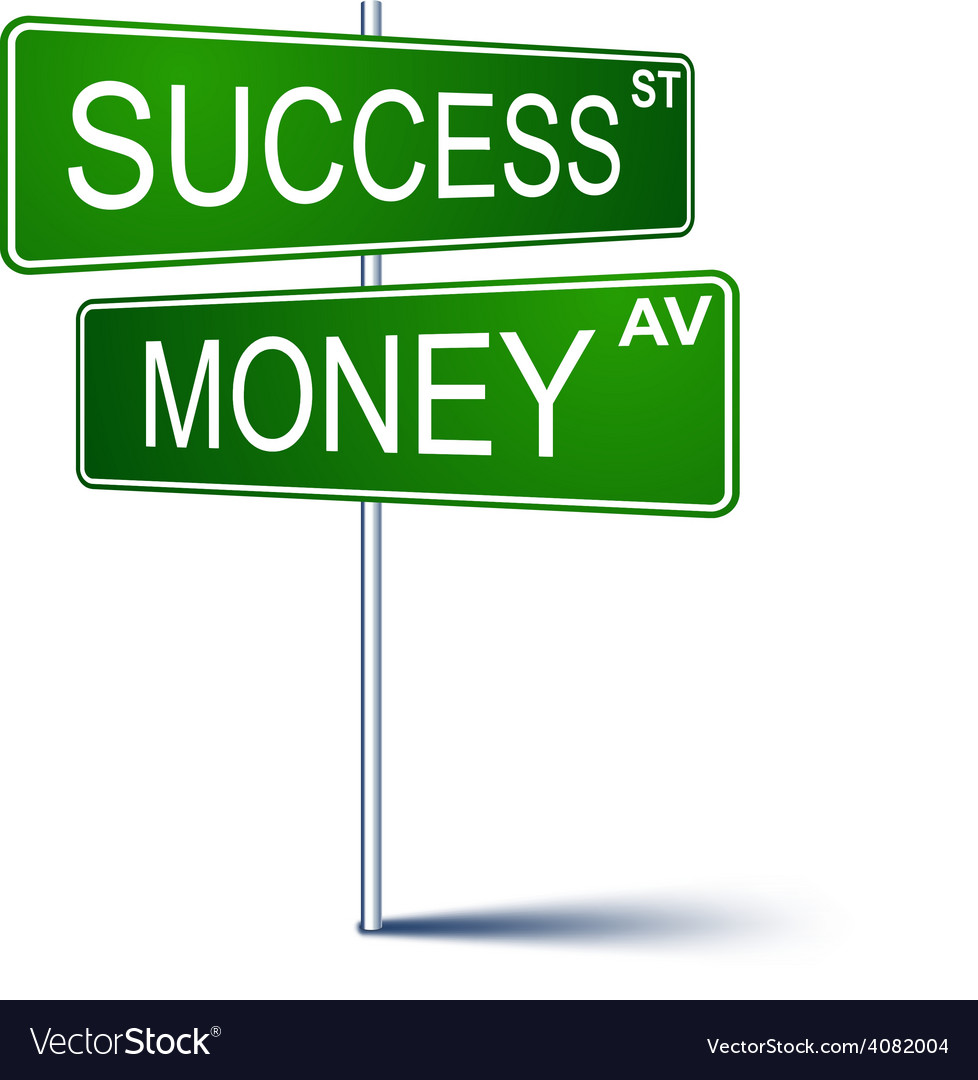 success money direction sign royalty free vector image