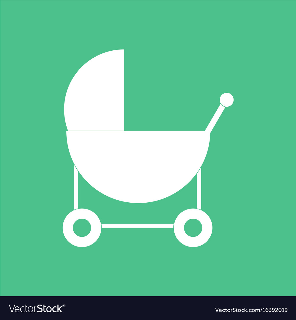 icon baby carriage silhouette vector image