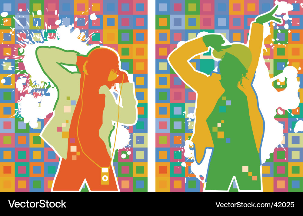 Pop artist dancers Royalty Free Vector Image - VectorStock