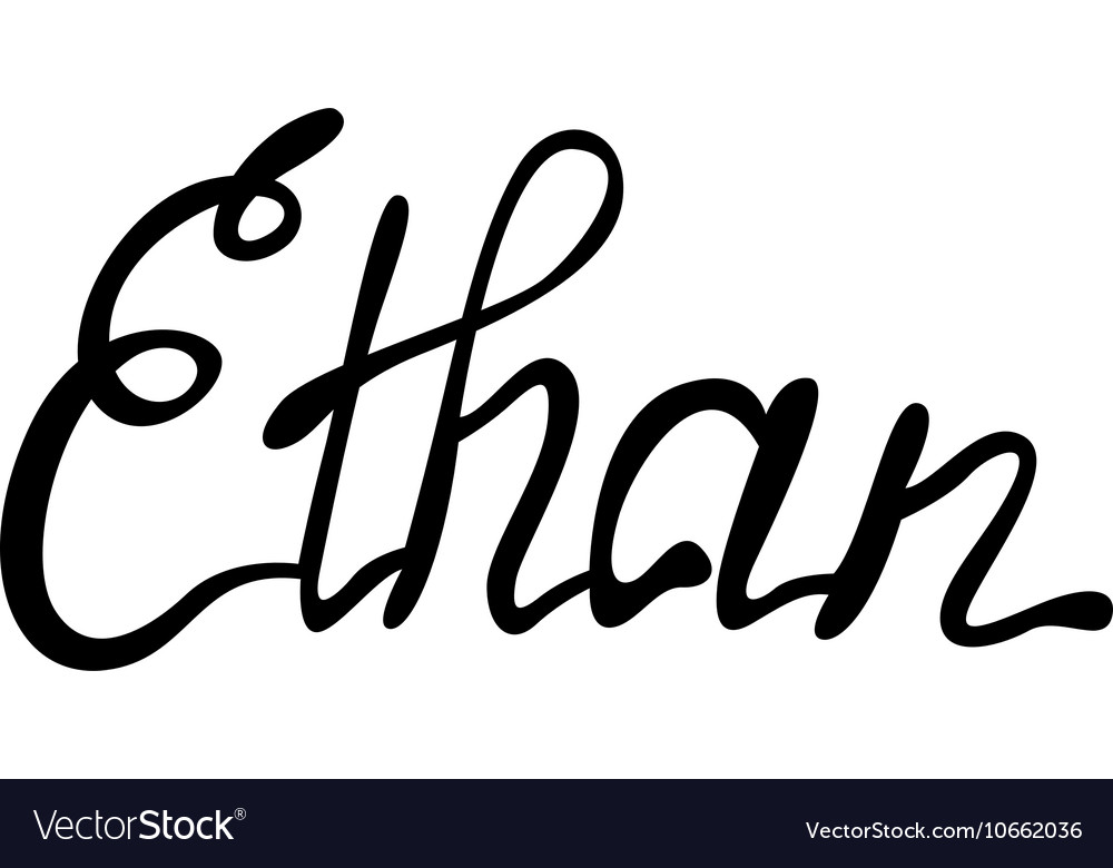Ethan name lettering Royalty Free Vector Image
