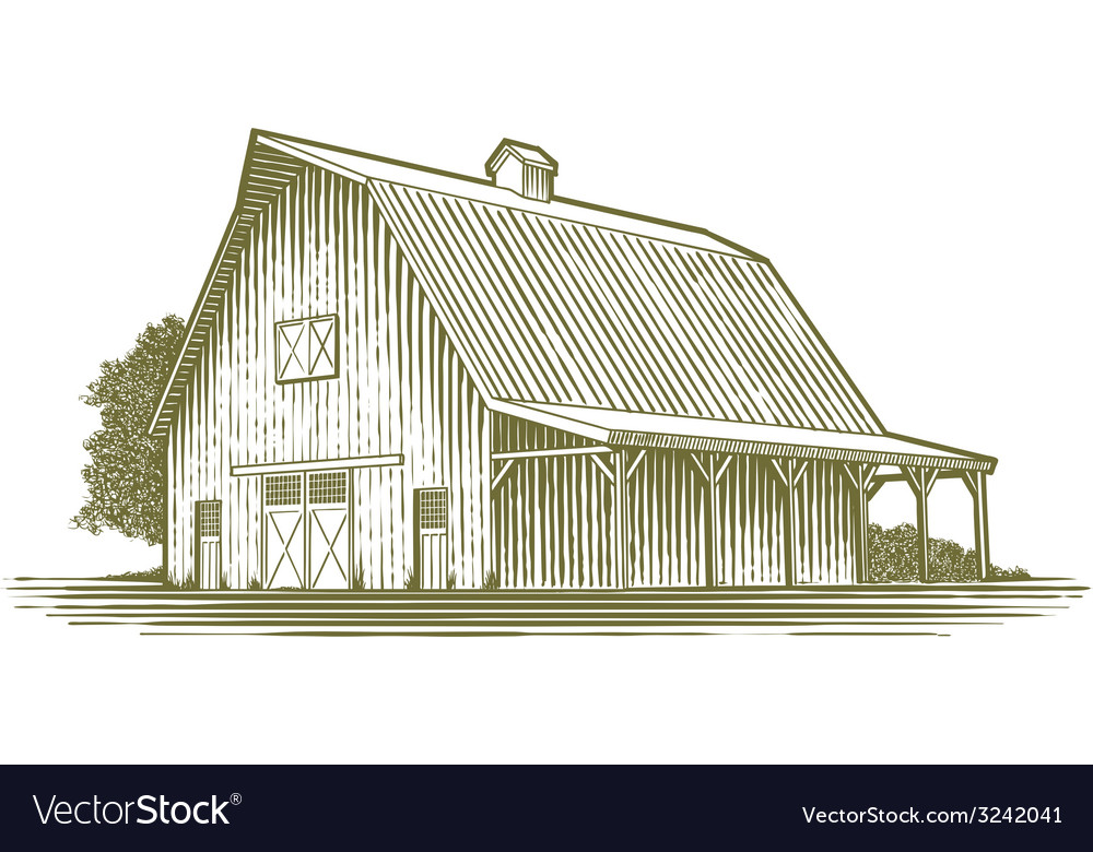 Woodcut Barn Icon Royalty Free Vector Image - VectorStock