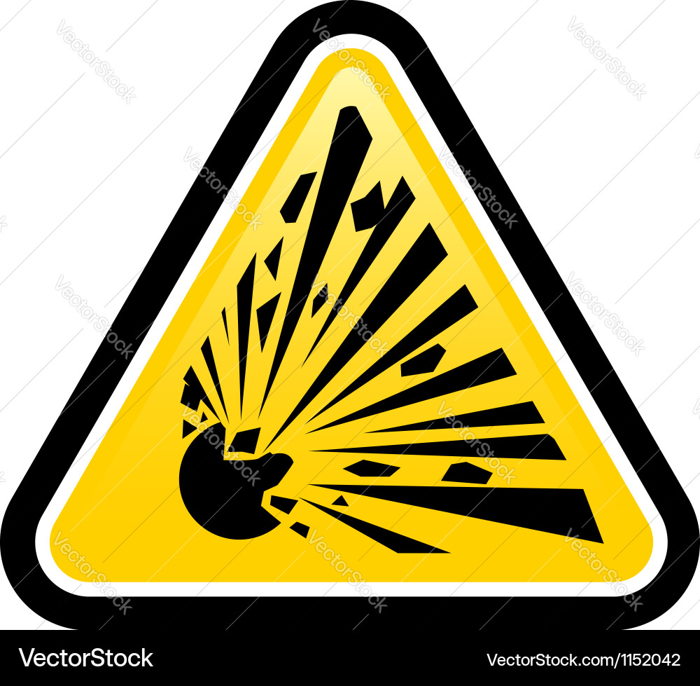 Explosive Hazard Sign Royalty Free Vector Image