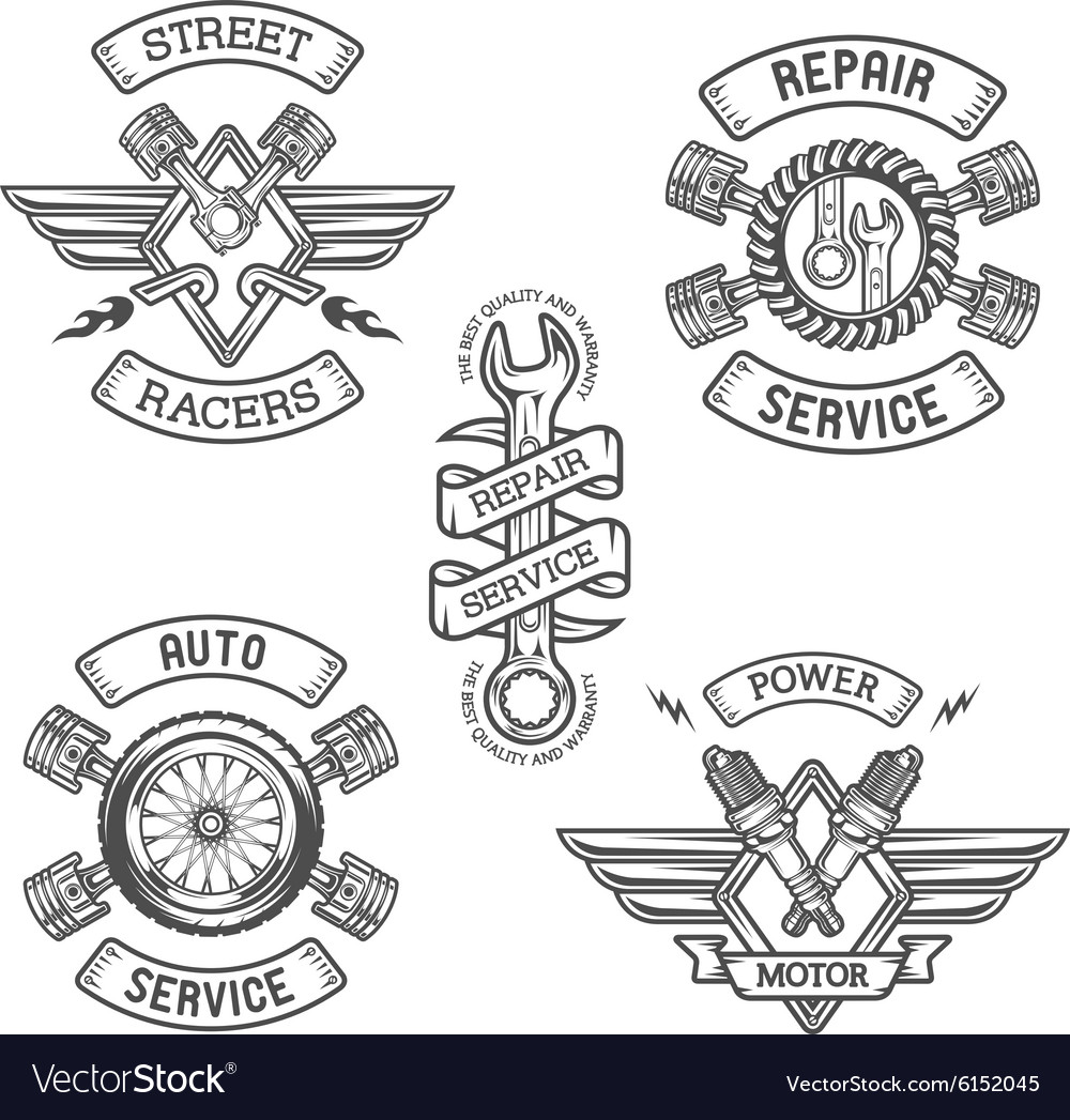 Set of Car emblems badges Royalty Free Vector Image