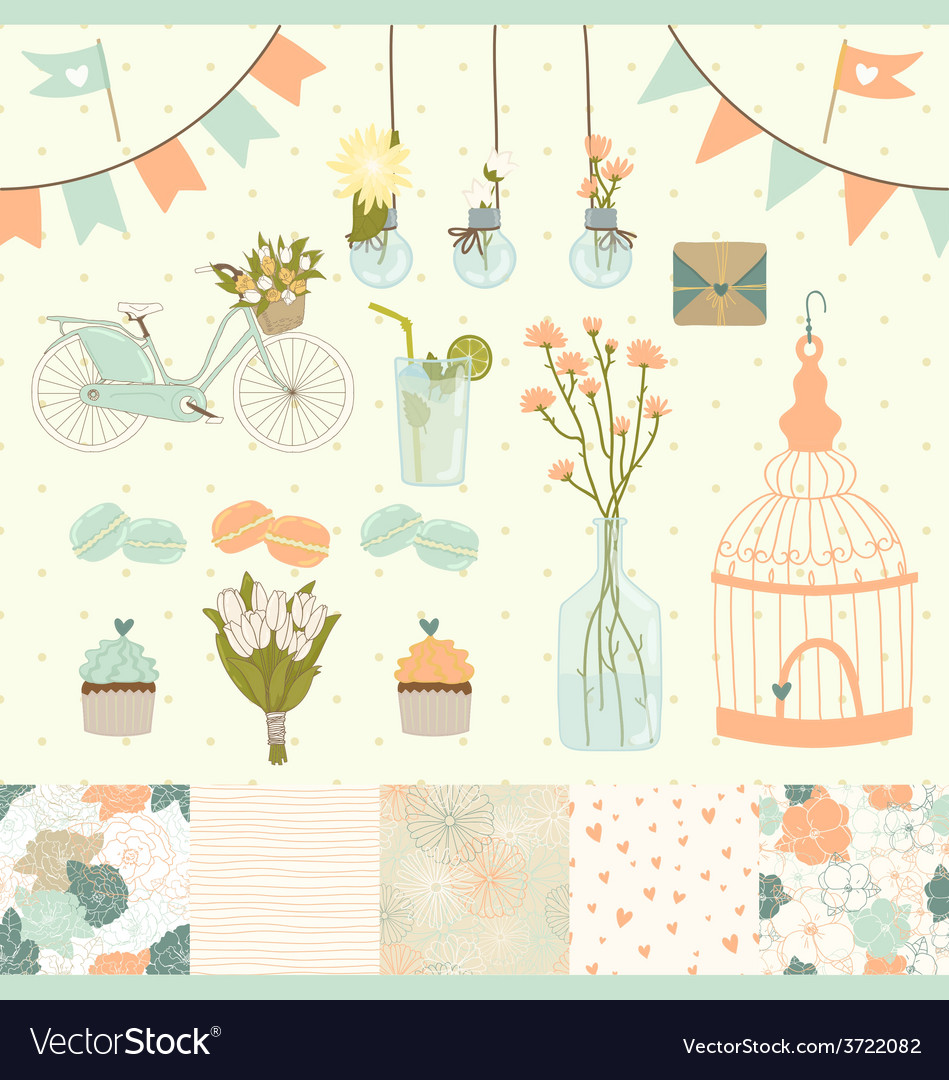 Set for wedding design Royalty Free Vector Image