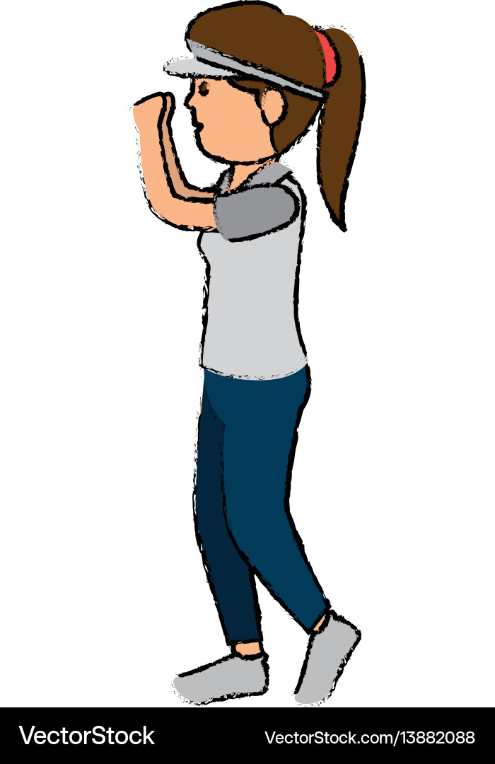 Woman athlete running avatar character Royalty Free Vector Image