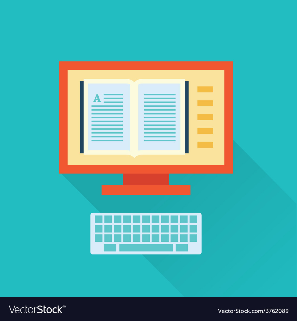 Download Online flat library icon Royalty Free Vector Image