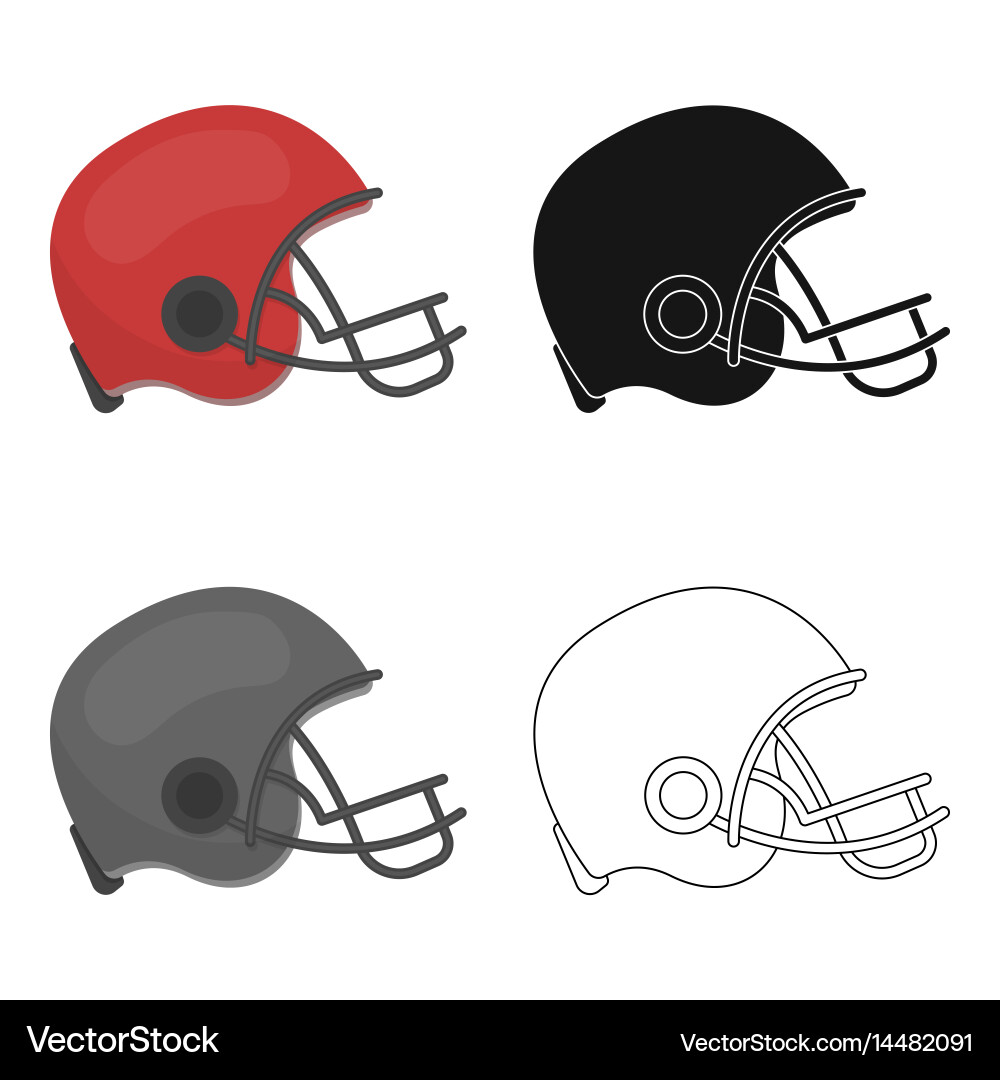 American football helmet icon in cartoon style Vector Image